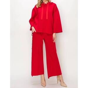 NEW JOH farrah pearl flare pants in red